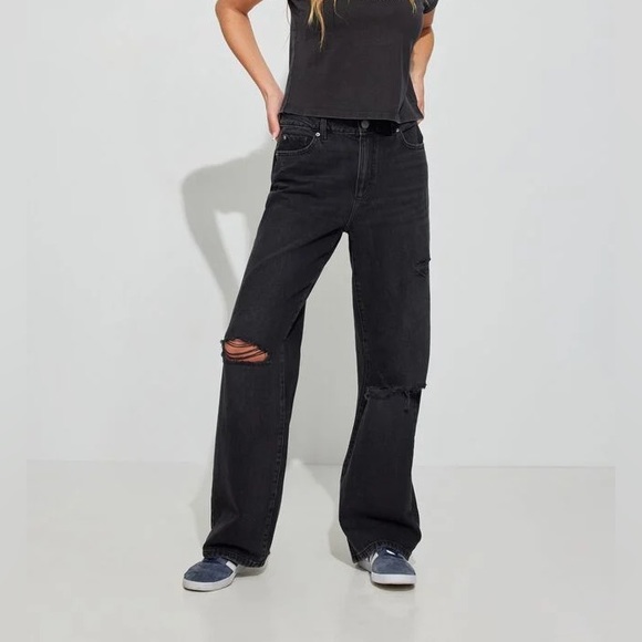 garage black wide leg jeans - Picture 1 of 5